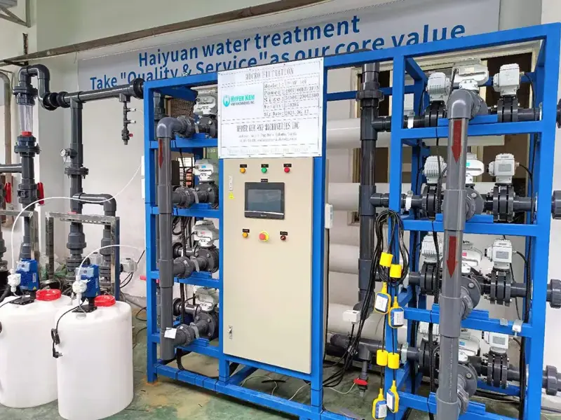 Large scale industrial water purification system